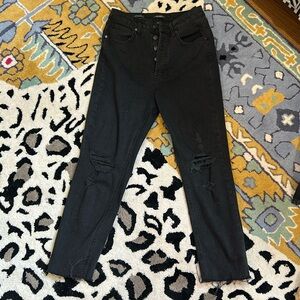 Black wild fable super high rise slim straight distressed jeans